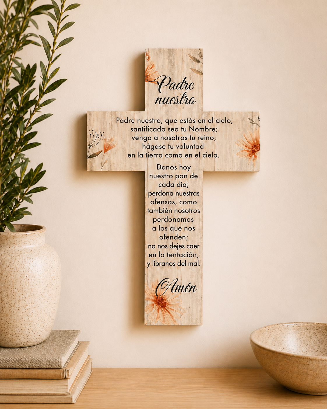 Cruz Decorativa de Madera Personalizada