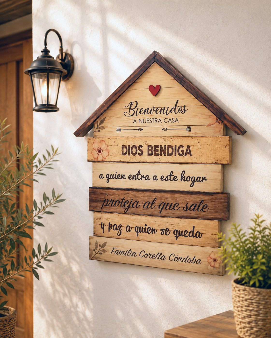 Bienvenidos Decorativo en Madera Personalizado