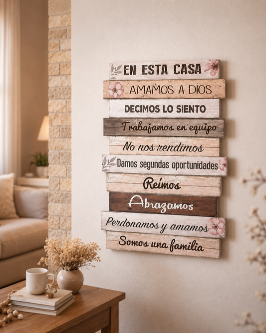 Cuadro de Frases para el Hogar | Personalizado en Madera