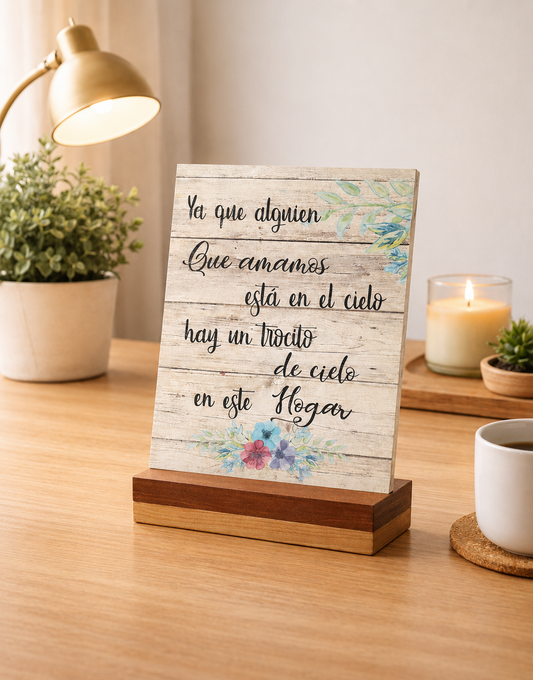 Cuadro Decorativo de Escritorio Personalizado en Madera