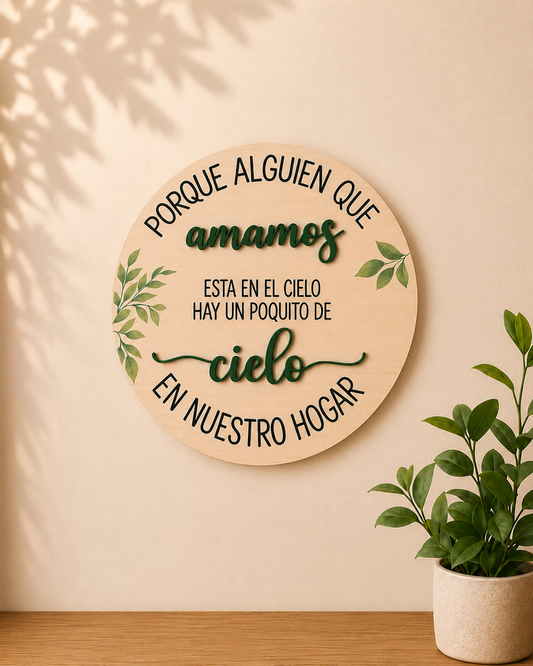 Cuadro Conmemorativo Personalizado en Madera | Un Pedacito de Cielo
