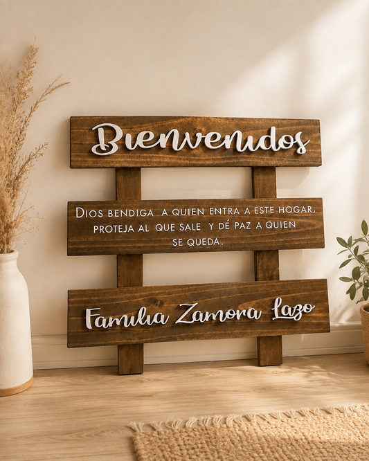 Letrero de Bienvenida Personalizado para el Hogar
