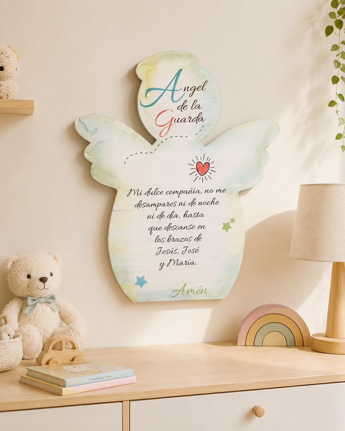 Ángel de la Guarda Personalizado en Madera