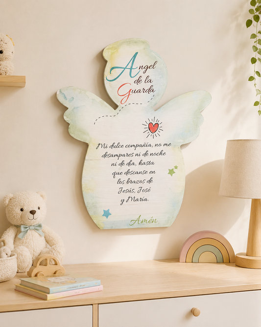 Ángel de la Guarda Personalizado en Madera