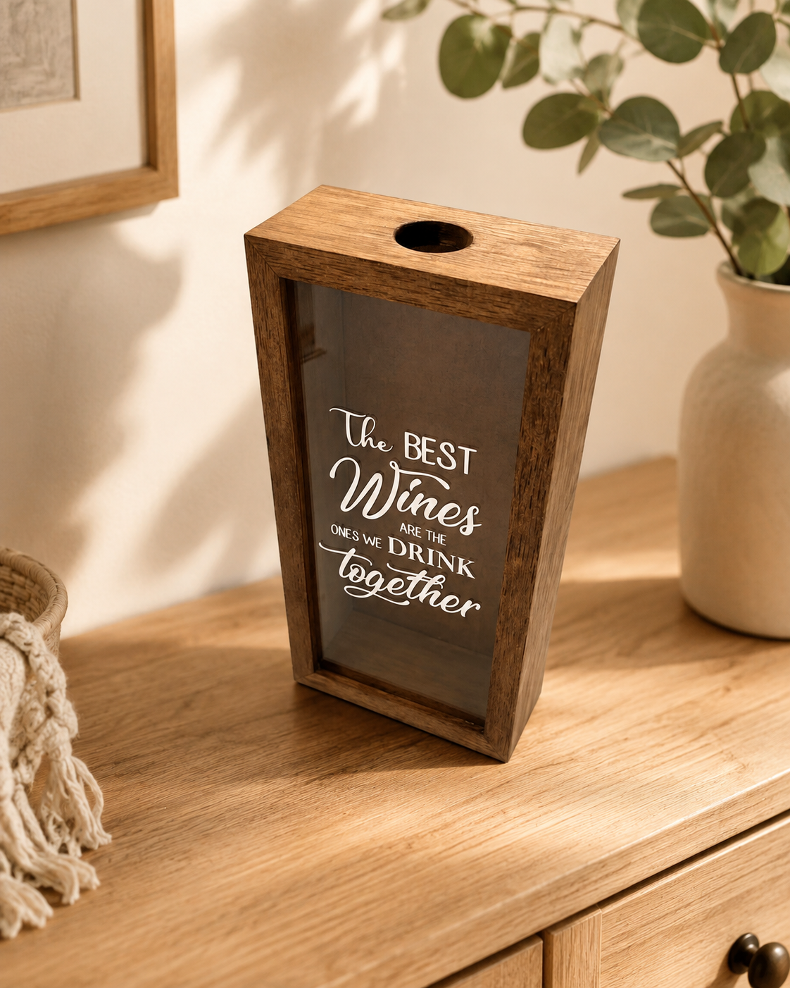 Caja para Corchos de Vino en Madera