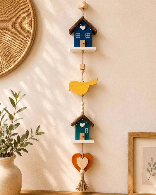 Casitas Decorativas Colgantes en Madera
