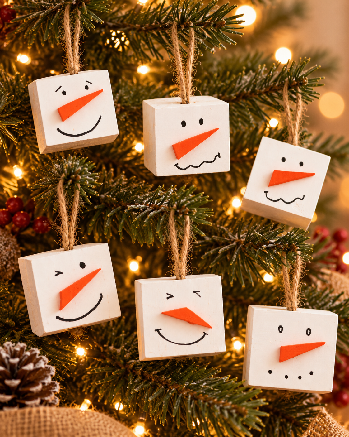 Set de Muñecos de Nieve Navideños