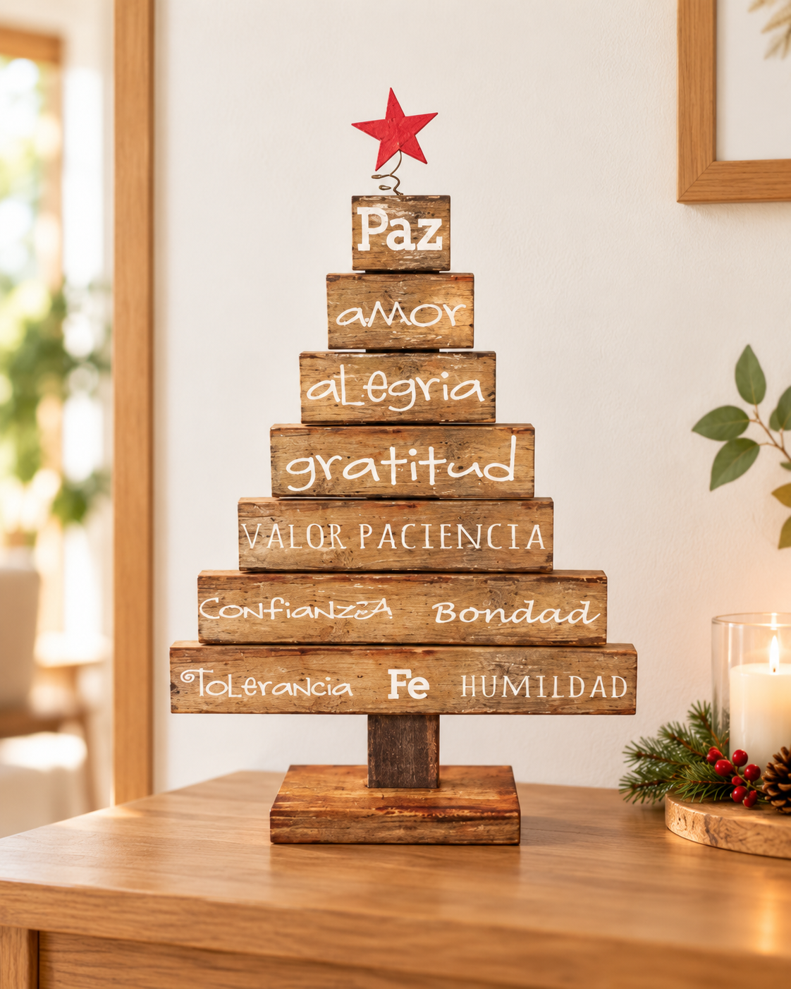 Arbol navideño con mensajes